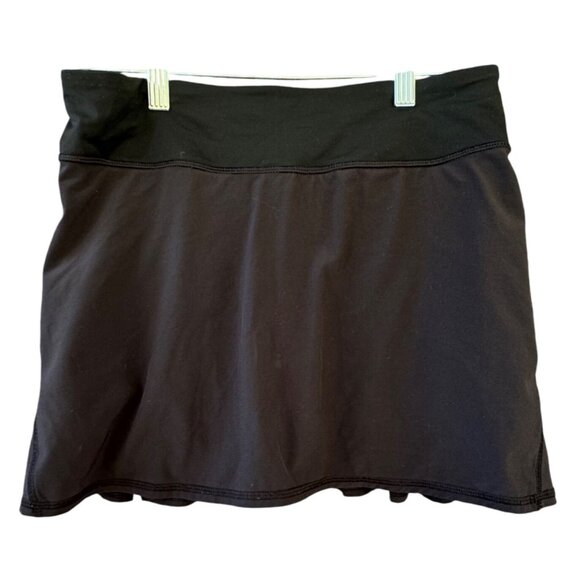 Lululemon Women’s Size 4 Run Pace Setter Skirt Skort Black Ruffle - Picture 1 of 5